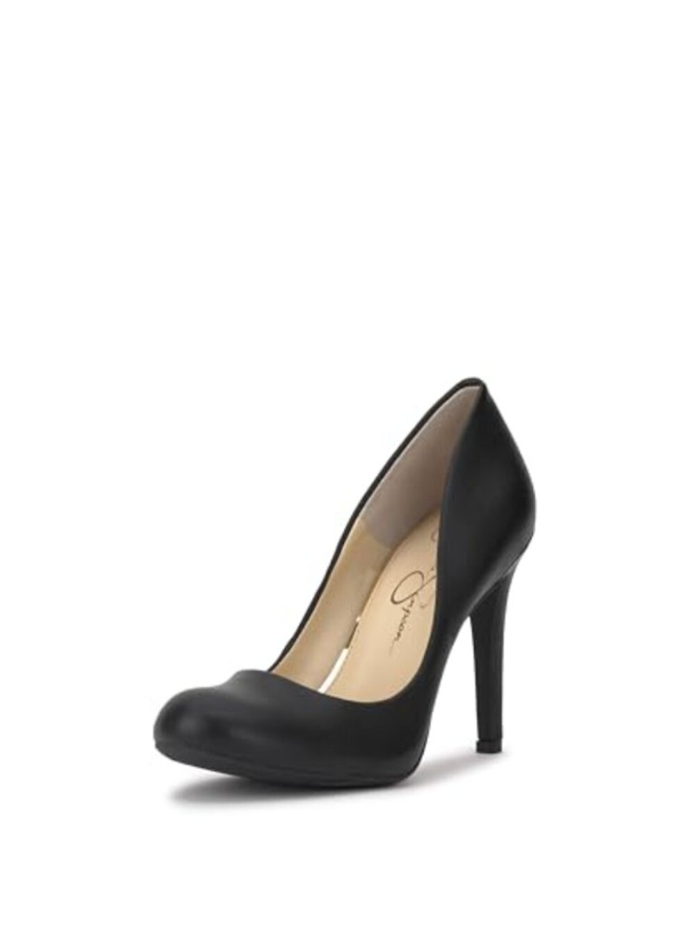 Women's Faux Leather Classic Pump Slip-On Stiletto Heel Closed Round Toe